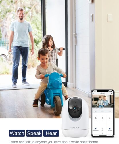 Indoor Security Camera 2K, Pet Camera with Phone App, WiFi Cameras for Home Security Camera for Dog/ Baby Monitor/Elder Pan Tilt, 2.4G, 24/7, 2-Way Talk, Human Detection, Motion Tracking, SDCloud