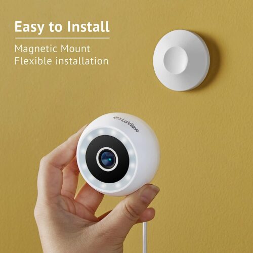 LaView 4MP Security Cameras Outdoor Indoor 4pc,2K Wired Cameras for Home Security with Starlight Color Night Vision,IP65 Spotlight Security Camera 2.4G,2-Way Audio,AI Human Detection,Works with Alexa