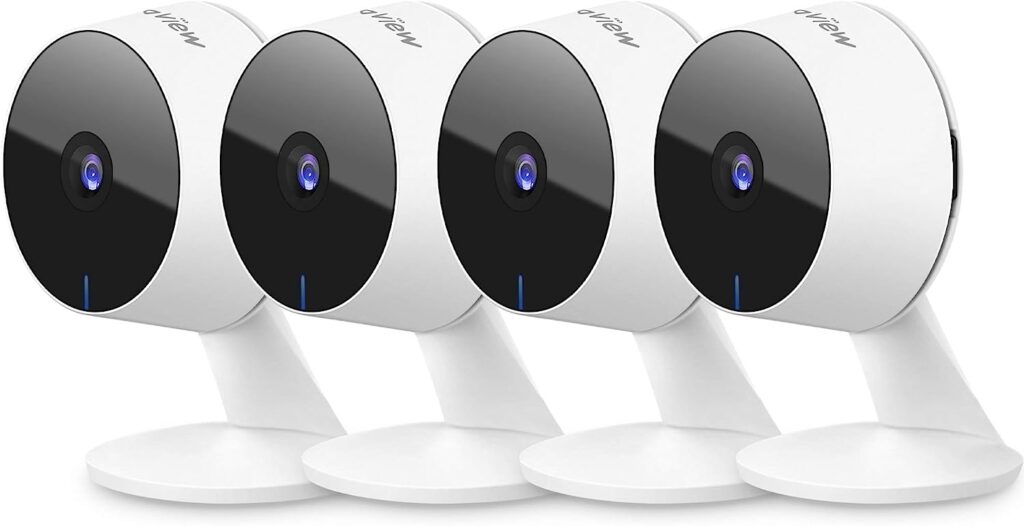 LaView Security Cameras 4pcs, Home Security Camera Indoor 1080P, Wi-Fi Cameras Wired for Pet, Motion Detection, Two-Way Audio, Night Vision, Phone App, Works with Alexa, iOS Android Web Access