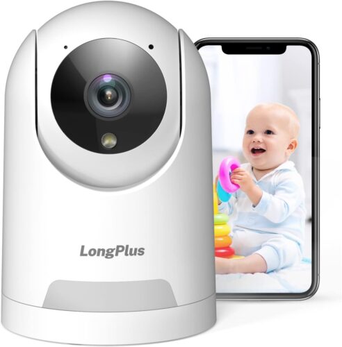 LongPlus Indoor Security Camera, Pet Camera with Phone App, WiFi Cameras for Home Security with 360Â° Auto Motion Tracking,Baby Monitor Cameras with Pan Tilt, AI Human Detection,Two-Way Audio, SDCloud