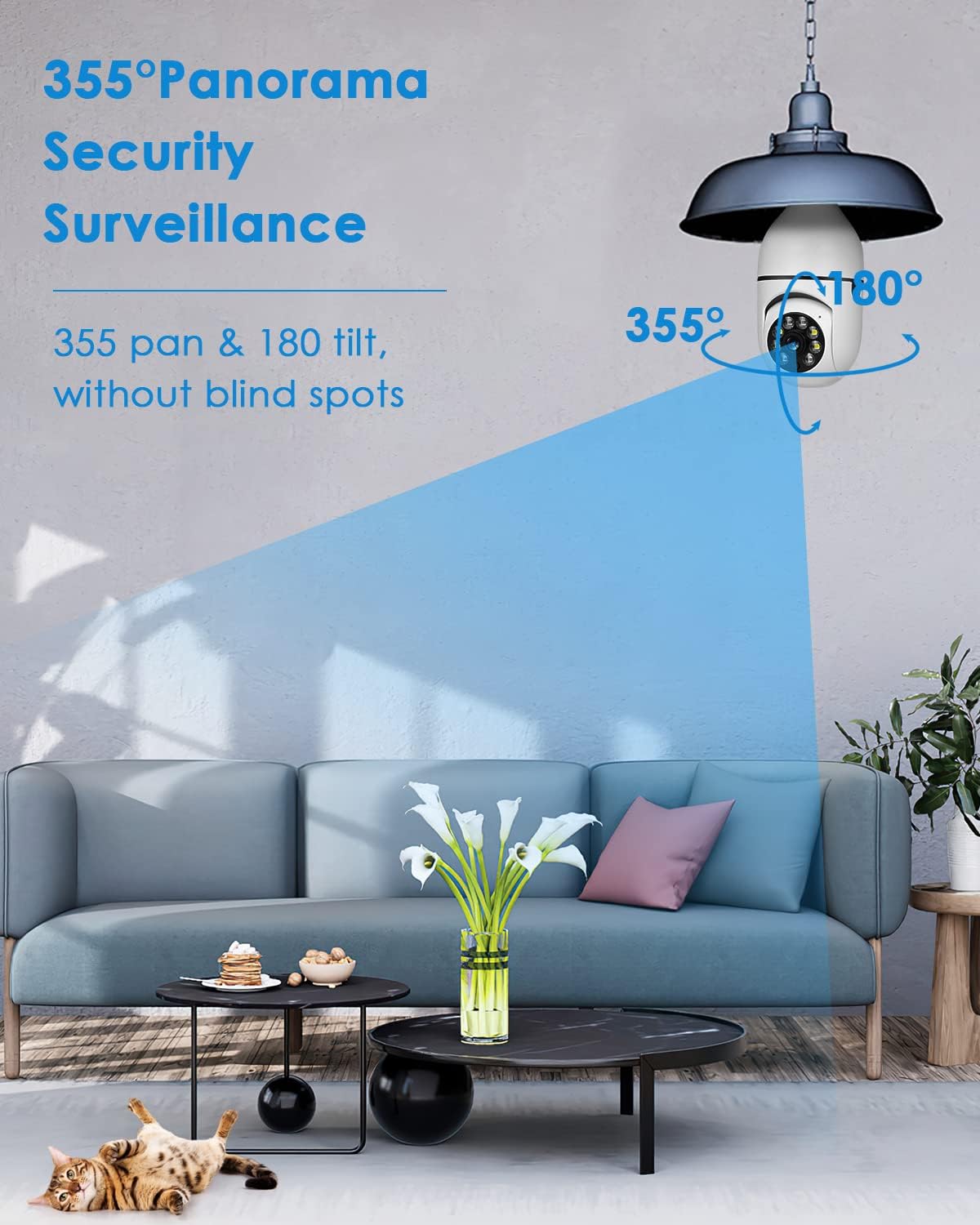 OFYOO Light Bulb Security Camera Wireless Outdoor Indoor 2.4G/5G WiFi Security Cameras for Home Security 360Â° Panoramic Camera Motion Detection and Alarm Two-Way Audio Based E27 Light Bulb Socket Review