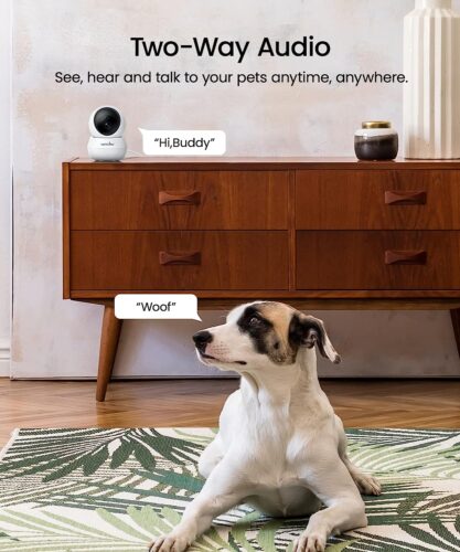 wansview Security Camera Indoor Wireless for Pet 2K Cameras for Home Security with Phone app and Motion Detection,Cat/Dog/Nanny/Baby Camera with Pan Tilt, SD Card Cloud Storage, Works with Alexa