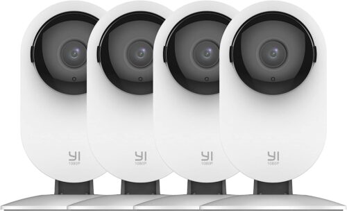 YI 4pc Security Home Camera, 1080p 2.4G WiFi Smart Indoor IP Cam with Night Vision, 2-Way Audio, AI Human Detection, Phone App, Pet Cat Dog Cam - Works with Alexa and Google